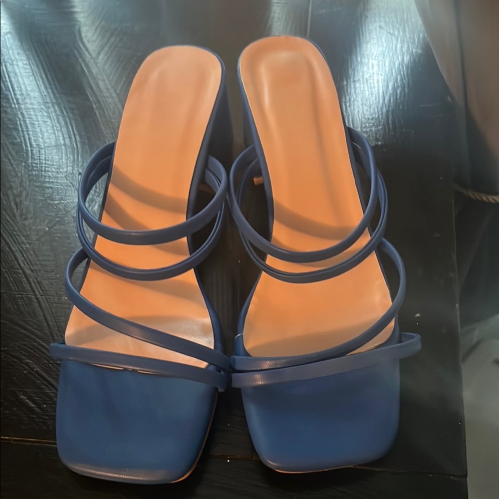 Elegant Blue Strappy Women's Heels